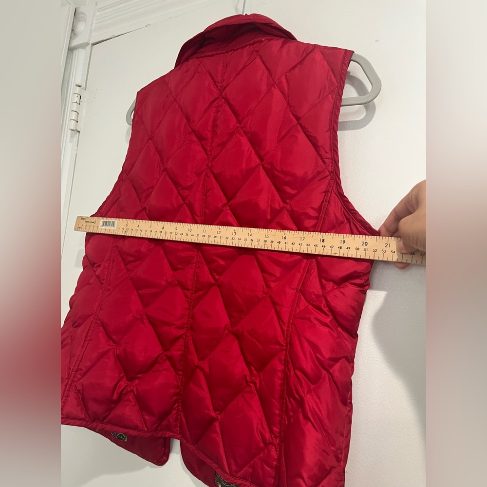 Talbots Vintage Red Down‎ Quilted Puffer Vest Sz. L - Picture 8 of 9